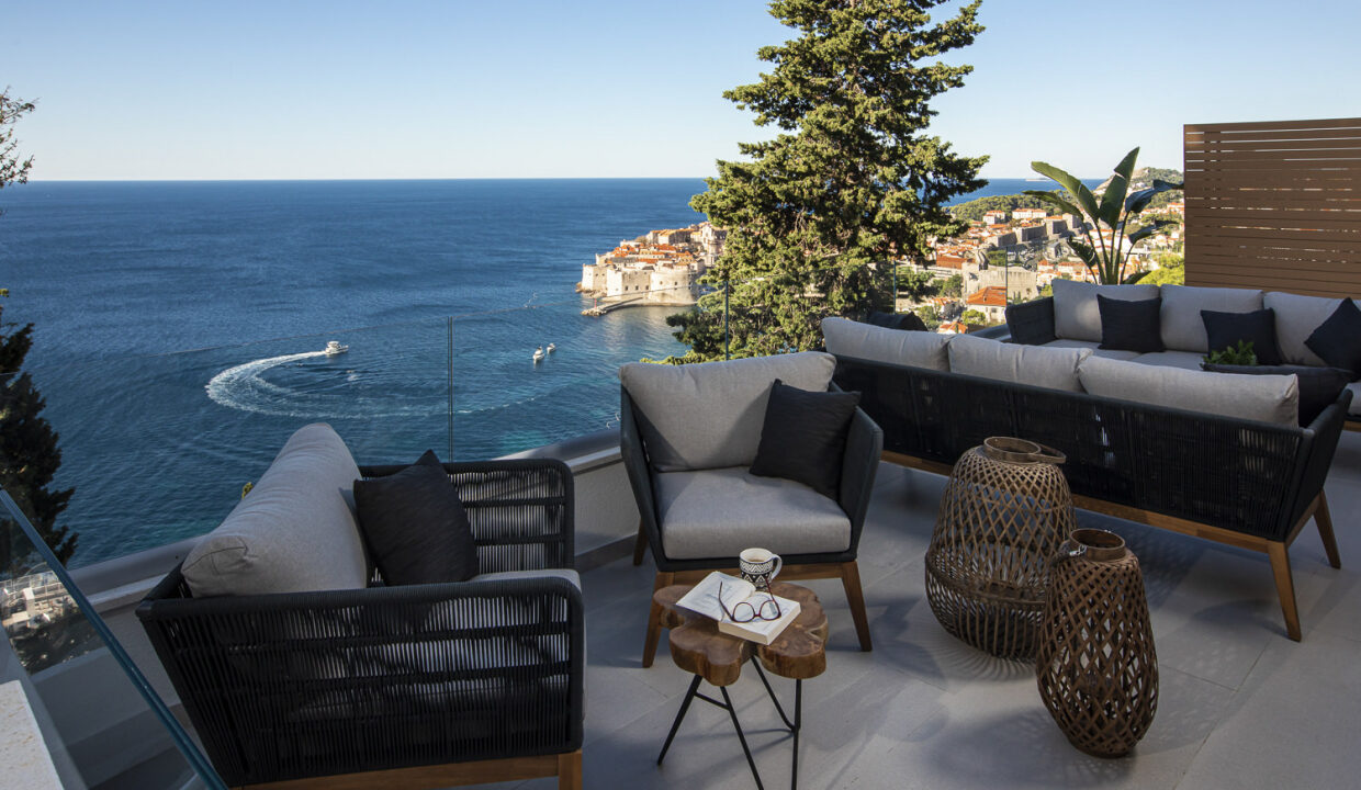 Blick auf die Altstadt von Dubrovnik, Villa Dubrovnik